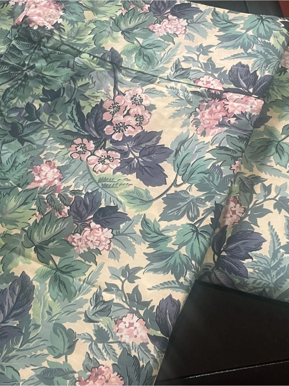 Vintage Laura Ashley Floral Botanical Print window Valance pair